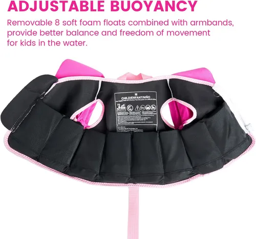 Vista 3 de Gogokids Chaleco de natación para niños que aprenden a nadar, flotadores para niños pequeños para niñas y niños de 20 a 50 libras, chaqueta