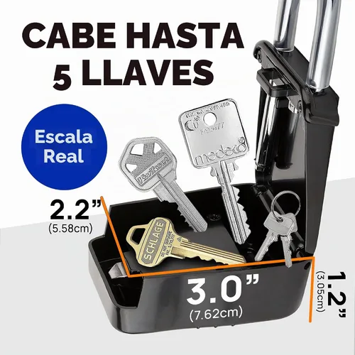 Vista 4 de Lion Locks Caja de bloqueo de llaves 1500 con código, caja de seguridad para llaves al aire libre, caja de bloqueo de agente inmobiliario