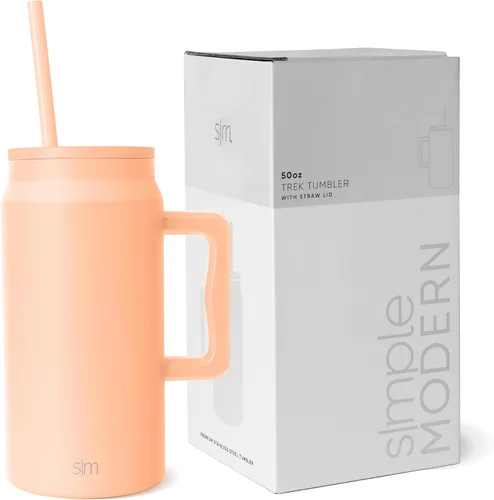 Vista 12 de Simple Modern - Vaso de 1,5 l con asa y tapa con pajita, botella de agua grande de acero inoxidable reutilizable con aislamiento, regalos para Negro