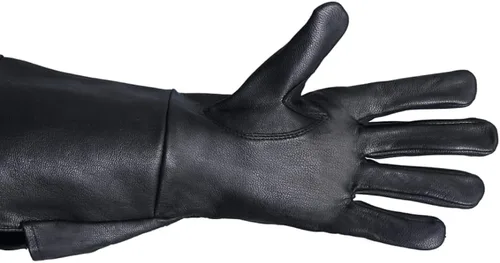 Vista 2 de Glamtron Guantes medievales renacentistas de piel de cordero pura guantes de guantelete para cosplay