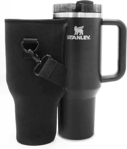Vista 9 de Bolsa bandolera ajustable para vaso Stanley de 40 onzas con asa, funda protectora de repuesto con correa para el hombro, accesorios de copa