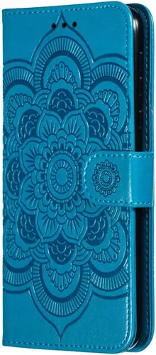 Vista 2 de LEECOCO Moto G7 Power Case Mandala Embossing Luxury PU Leather Flip Notebook Wallet Bookstyle Magnetic Stand Card Slot Folio Bumper Funda