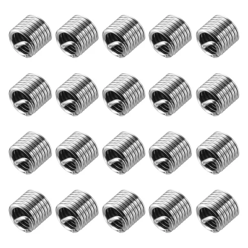 Vista 34 de uxcell 50 piezas de insertos de rosca de alambre 1/2-13 UNC 1D (1/2 ") 304 de acero inoxidable helicoidal tipo helicoidal kit de reparación de rosca