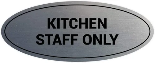 Vista 19 de Signs ByLITA Letrero ovalado solo para el personal de cocina (rojo) - Pequeño