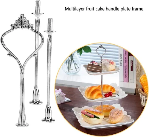 Vista 3 de Alvinlite Soporte de pastel escalonado para tartas Soporte de plato de fruta Mango de accesorios de hardware Soporte de hardware para fiesta de boda