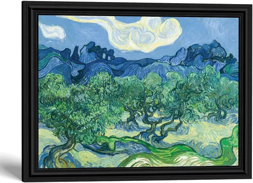 Vista 10 de Vincent Van Gogh - Impresión artística enmarcada de olivos para decoración del hogar, 11 x 14, 2438 Barnwood