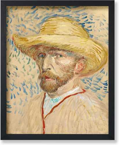 Vista 12 de Poster Master Póster clásico de Van Gogh, impresión impresionista vintage, regalo para artista, pintor, autorretrato, sombrero de paja, dibujo