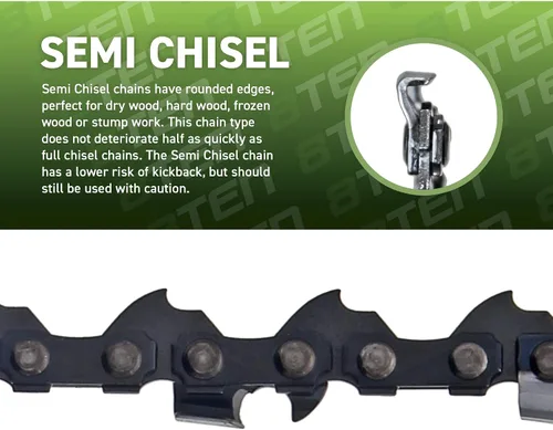 Vista 6 de 8TEN Barra guía de motosierra y 2 cadenas para Stihl MS 210 211 230 231 250 251 22LPX068G 3005 008 4717 18 pulgadas .063 .325 68DL