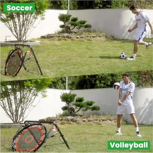Vista 9 de Dual-Sided Adjustable Baseball Rebound Net for Multi-Sport,Includes 2 Balls Negro