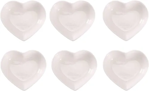 Vista 10 de WHJY Blue Love - Cuenco lateral de cerámica azul en forma de corazón, cuenco lateral de porcelana contemporánea, platos para condimentos, platos