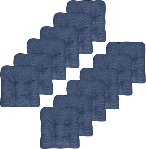 Vista 23 de Sweet Home Collection - Cojín de espuma de memoria triturada para silla premium, con capitoné, parte trasera de goma antideslizante con micropuntos