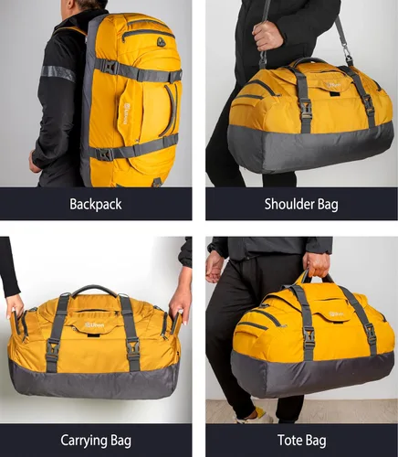 Vista 4 de Ubon Bolsa de lona grande para fines de semana con compartimentos para zapatos, mochila deportiva de 4 vías para gimnasio con correas acolchadas