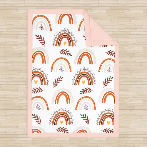Vista 9 de Pea Pod Juego de ropa de cama de muselina para niños pequeños arcoíris de 3 piezas - Ropa de cama suave y transpirable para cuna con sábana