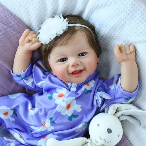 Vista 9 de SCOM Muñecas de bebé realistas Reborn de 20 pulgadas, con sensación de bebé real, muñecas recién nacidas, adorables muñecas sonrientes de la vida