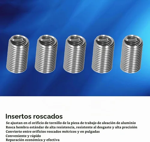 Vista 6 de 100 piezas de insertos de reparación de roscas M6 x 1 helicoidal, fundas de rosca métricas de acero inoxidable con diferentes longitudes para elegir