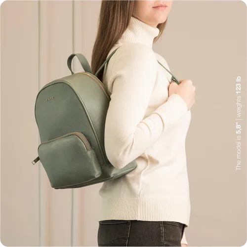 Vista 2 de VELEZ Mini mochila de cuero para mujer, bolso pequeño de hombro, 02 marrón