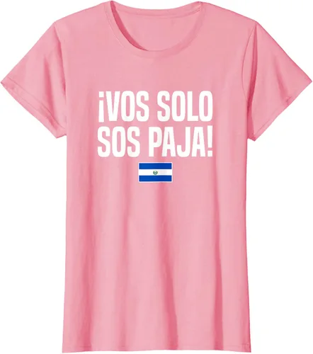 Vista 16 de Camiseta Vos Solo Sos Paja Salvadoran Slang Bandera de El Salvador, Negro