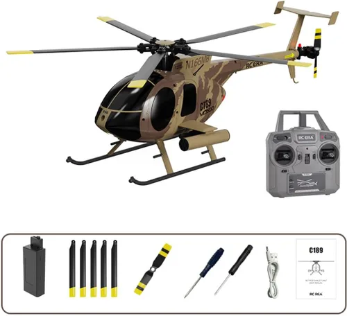 Vista 9 de Helicóptero RC, modelo de avión MD500 C189 1/28 2.4G 4CH modelo de helicóptero de un solo rotor (versión RTF)