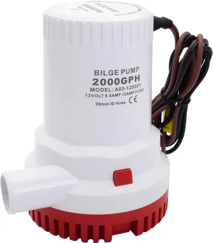 Vista 14 de Bomba de agua automática de 1100 GPH, bomba de sentina de 12 V, equipada con interruptor flotante interno, adecuada para submarinos, charcos