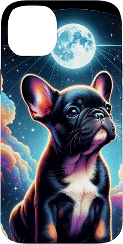 Vista 15 de Funda para iPhone SE (2020) / 7 / 8 Bulldog Francés Puppy Under The Moon In Space