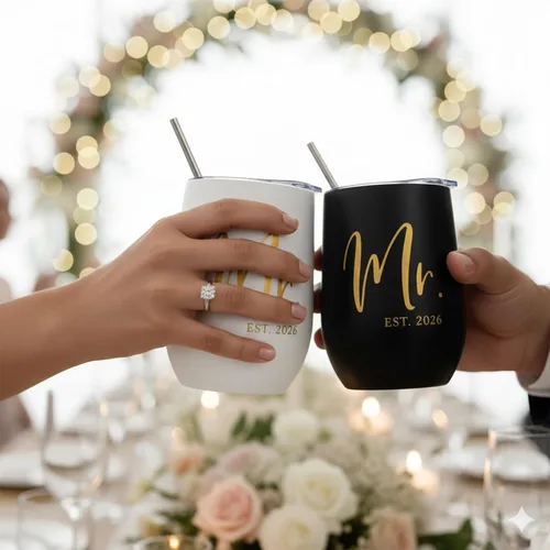 Vista 3 de ELEGANTPARK Mr and Mrs Gifts - Regalos de boda para parejas, regalo de compromiso para recién casados, regalo de compromiso para novios y novios
