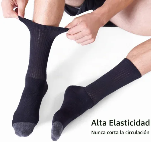 Vista 4 de CelerSport - Calcetines deportivos para botas de trabajo para hombre con Negro