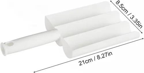 Vista 3 de Triple albóndigas multifunción antiadherente para hacer 3 albóndigas a la vez, fácil de limpiar con una pala de corte de cocina (blanco)