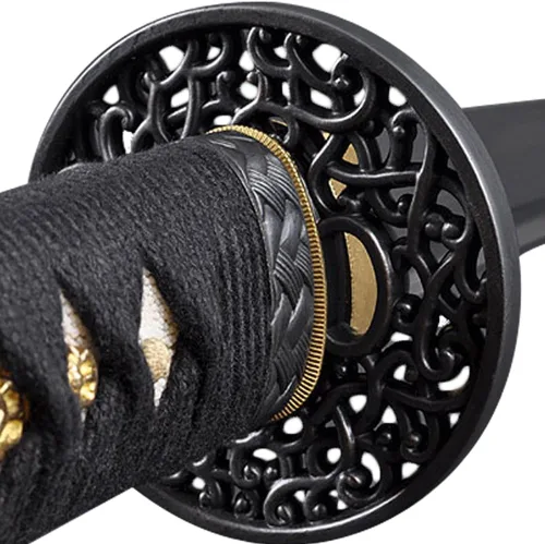Vista 9 de Espada Wakizashi japonesa hecha a mano, práctica, forjada a mano, acero al carbono 1045/1060/1080, templado al calor, espiga completa, afilada