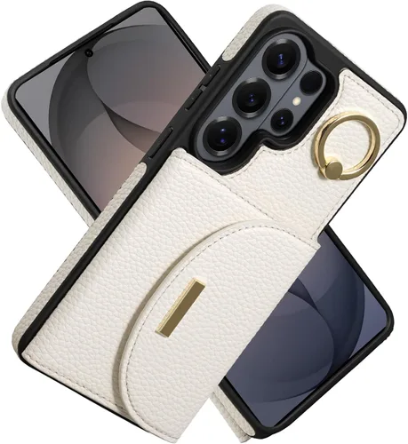 Vista 53 de Funda tipo cartera de Keallce para iPhone 14 Pro de 6.1 pulg., funda con tapa y ranuras para tarjetas, soporte con anillo, funda protectora de piel