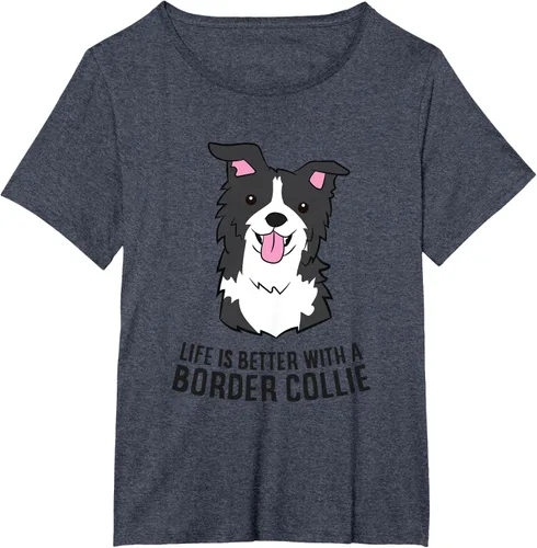 Vista 63 de Camiseta Border Collie Owner Life Is Better With a Border Collie Dog, Blanco, S