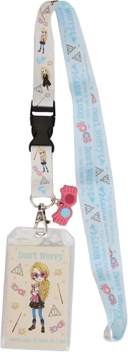Vista 3 de Loungefly Harry Potter Luna Lovegood - Cordón estampado completo con dije de gafas Multi
