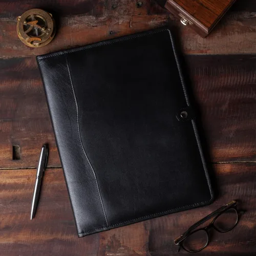 Vista 4 de Cartera de cuero - Organizador profesional de cartera, carpeta de currículum, portafolio de cuero para hombres y mujeres, cartera de negocios