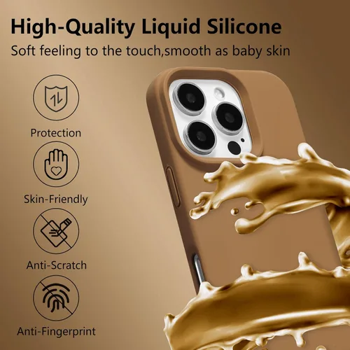 Vista 574 de Funda magnética de silicona para iPhone 13 Pro, color blanco antiguo [Compatible con Magsafe] [Forro de microfibra suave antiarañazos], funda