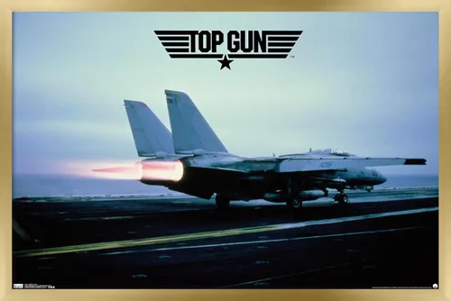Vista 17 de Trends International Top Gun - Póster de pared de avión Maverick, 14.725 x 22.375 pulgadas, versión enmarcada de madera de granero Versión enmarcada