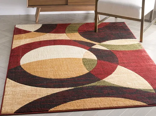 Vista 2 de Well Woven Dulcet Bingo - Alfombra de Área geométrica moderna roja (3'11" x 5'3")