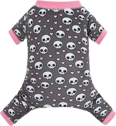 Vista 13 de CuteBone - Pijama de Halloween para perro, enterizos para cachorros, ropa suave para gatos, abrigo de Navidad para mascotas, cómodo traje de cuerpo