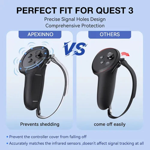 Vista 2 de VR Controller Grips Cover for Meta Quest 3 Accessories, Silicone Hand Grips Skin for Oculus Quest 3 Controllers, Controller Protector with