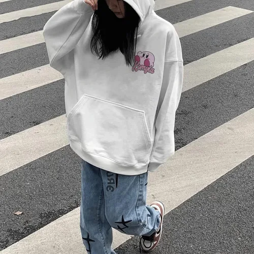 Vista 6 de Kawaii Kirby - Sudadera con capucha para mujer, manga larga de dibujos animados de anime para niñas