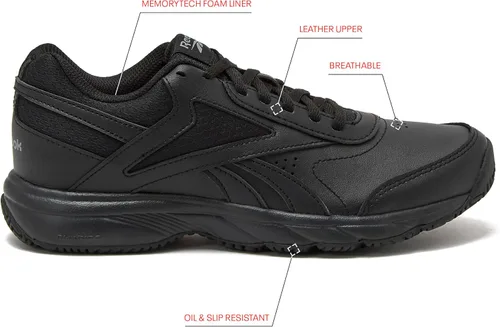 Vista 2 de Reebok Work N Cushion Non Slip Work Shoes for Men, Black or White Safety Sneakers