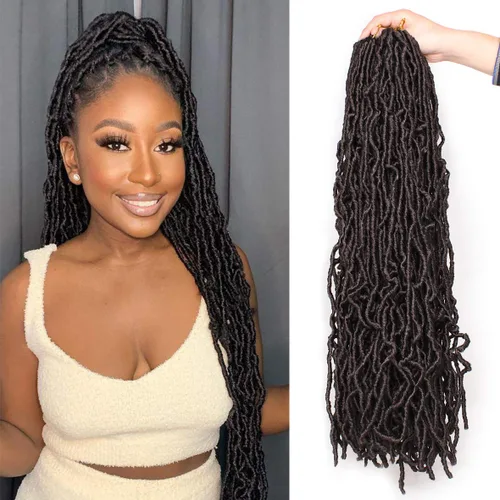 Vista 41 de Extensiones de pelo sintético, estilo diosa, rizado, ondulado, trenzas, pre-rizado, suave, para mujeres
