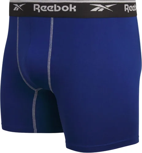 Vista 4 de Reebok Calzoncillos tipo bóxer para hombre Paquete de 3 calzoncillos deportivos suaves y elásticos para hombre con bolsa de contorno (tamaños S-XL)