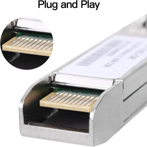 Vista 3 de Módulo de fibra SFP+ de 10 Gb de alta velocidad, compatible con Cisco, Netgear, Meraki y más Transceptor LC multimodo 10G-Base-SR, MMF de 850 nm