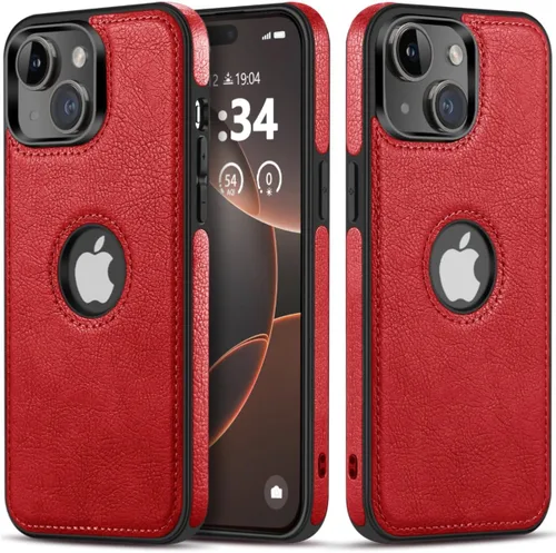 Vista 8 de Diseño compatible con iPhone 14 Plus, funda de cuero de lujo, vintage, delgada, antideslizante, agarre suave, a prueba de golpes, funda protectora