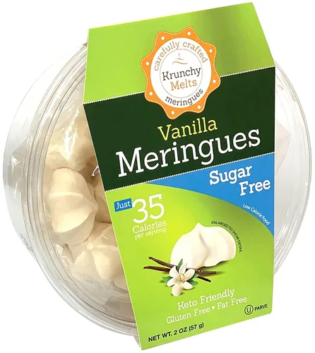 Vista 4 de Krunchy Melts – Merengues sin azúcar – Sabor Cappuccino – 2 Oz tina