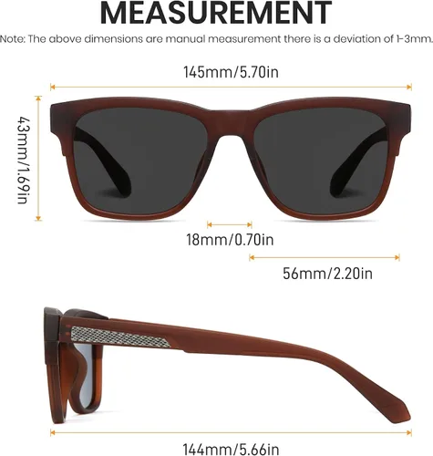 Vista 6 de Cyxus 2024 Polarized Rectangular Sunglasses Men Square UV Protection Fashion TR Frame Male Shades 1001N34