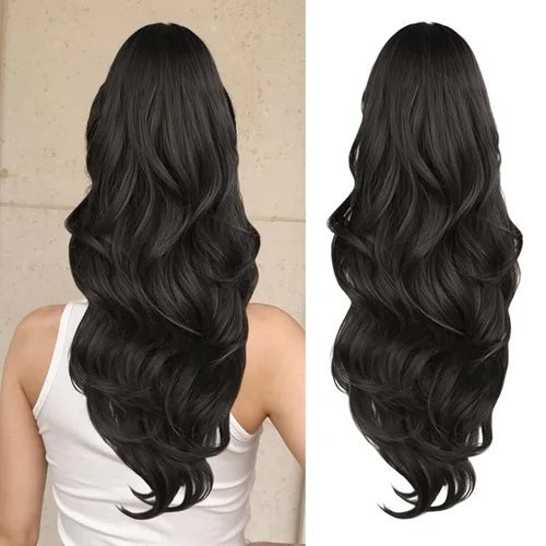 Vista 36 de Extensión de cola de caballo rubio, extensión de cola de caballo con cordón de 20 pulgadas para mujeres, extensiones de cabello de cola de caballo