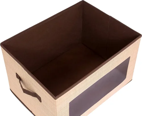 Vista 6 de Internet's Best Caja de almacenamiento con vidriera Marrón