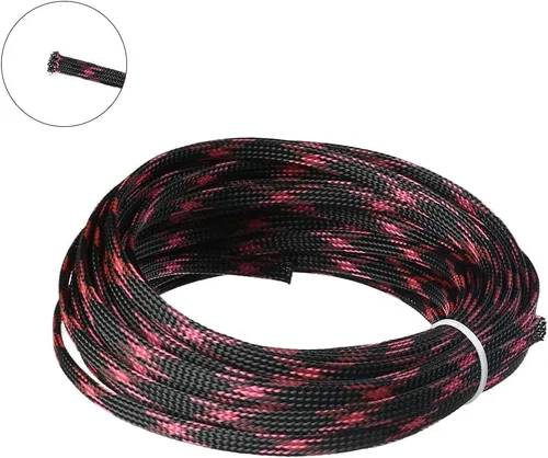 Vista 4 de Othmro Longitud 32.8 ft/32.8 pies de ancho 6mm/0.24 in PET cable protector de cable expandible, cable de tubo de telar sin dividir, funda flexible