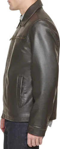 Vista 3 de Dockers - Chaqueta clásica de cuero sintético para hombre (tamaño regular, grande y alto)