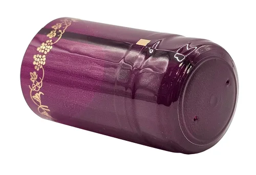Vista 7 de Borgoña con uvas doradas PVC Shrink Capsules-500 Count
